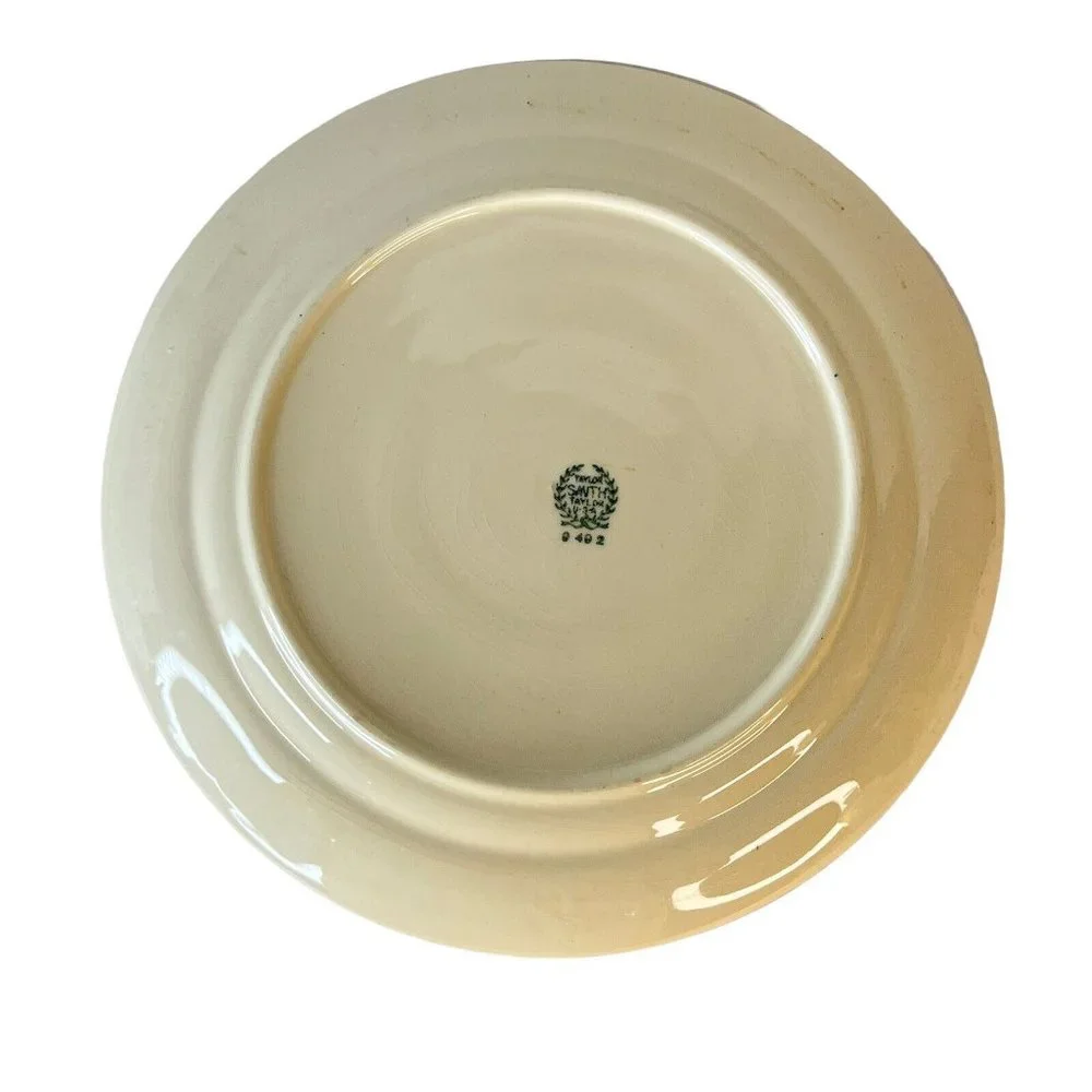 Vintage‎ Taylor Smith Taylor Red Asian Design Dinner Plate 10” Crazing